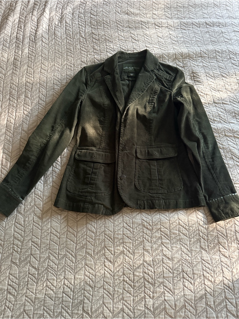 Eddie Bauer Olive Green Casual Blazer Jacketu